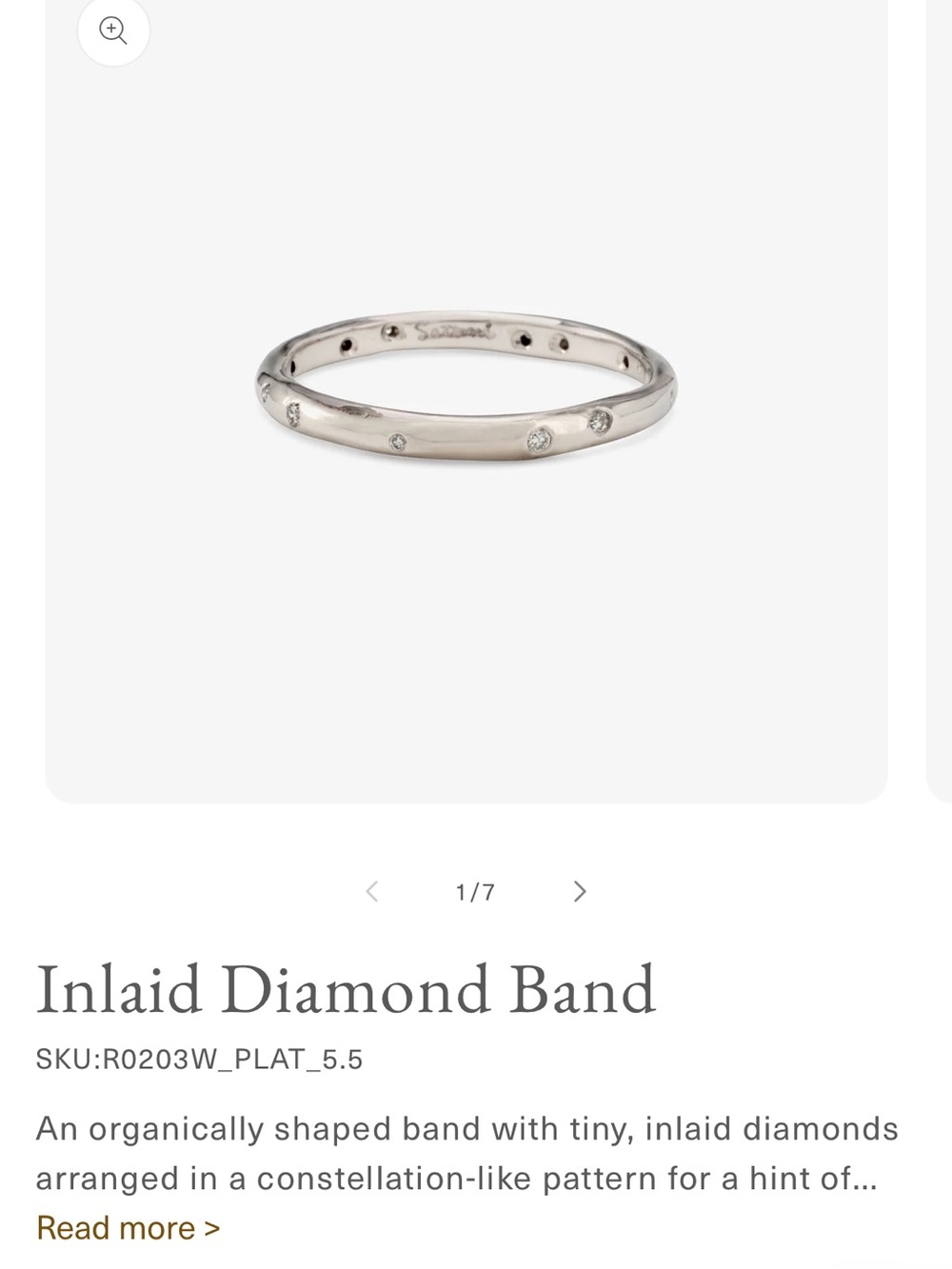 Satomi Kawakita Platinum Inlaid Diamond Band catbird